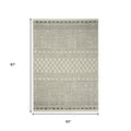 5' X 7' Gray And Ivory Geometric Distressed Area Rug