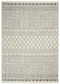 5' X 7' Gray And Ivory Geometric Distressed Area Rug