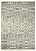 5' X 7' Gray And Ivory Geometric Distressed Area Rug