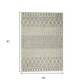 5' X 7' Gray And Ivory Geometric Area Rug