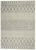 5' X 7' Gray And Ivory Geometric Area Rug