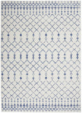 6' X 9' Ivory And Blue Geometric Area Rug