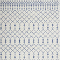 6' X 9' Ivory And Blue Geometric Area Rug