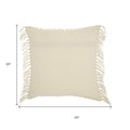 Tassel Detailed White Throw Pillow