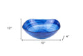 10" Modern Soft Square Blue Swirl Glass Bowl