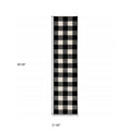8' Ivory And Black Gingham Runner Rug