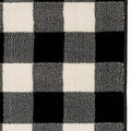 8' Ivory And Black Gingham Runner Rug
