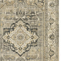 2' X 8' Beige And Gray Traditional Medallion Indoor Runner Rug