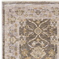 8' Beige Grey Machine Woven Oriental Indoor Runner Rug