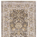 8' Beige Grey Machine Woven Oriental Indoor Runner Rug