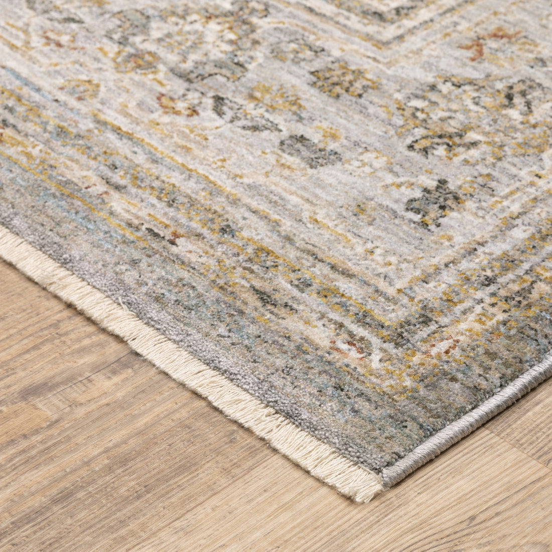 3' X 5' Beige Grey Machine Woven Oriental Indoor Arean Rug