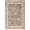 8' Beige Grey Machine Woven Oriental Indoor Runner Rug