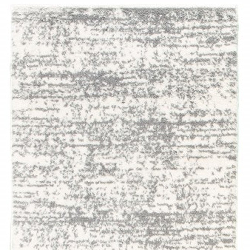 5' X 8' Ivory And Gray Abstract Strokes Area Rug