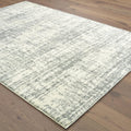 2' X 8' Ivory And Gray Abstract Strokes Runner Rug