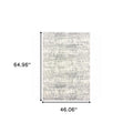 2' X 8' Ivory And Gray Abstract Strokes Runner Rug