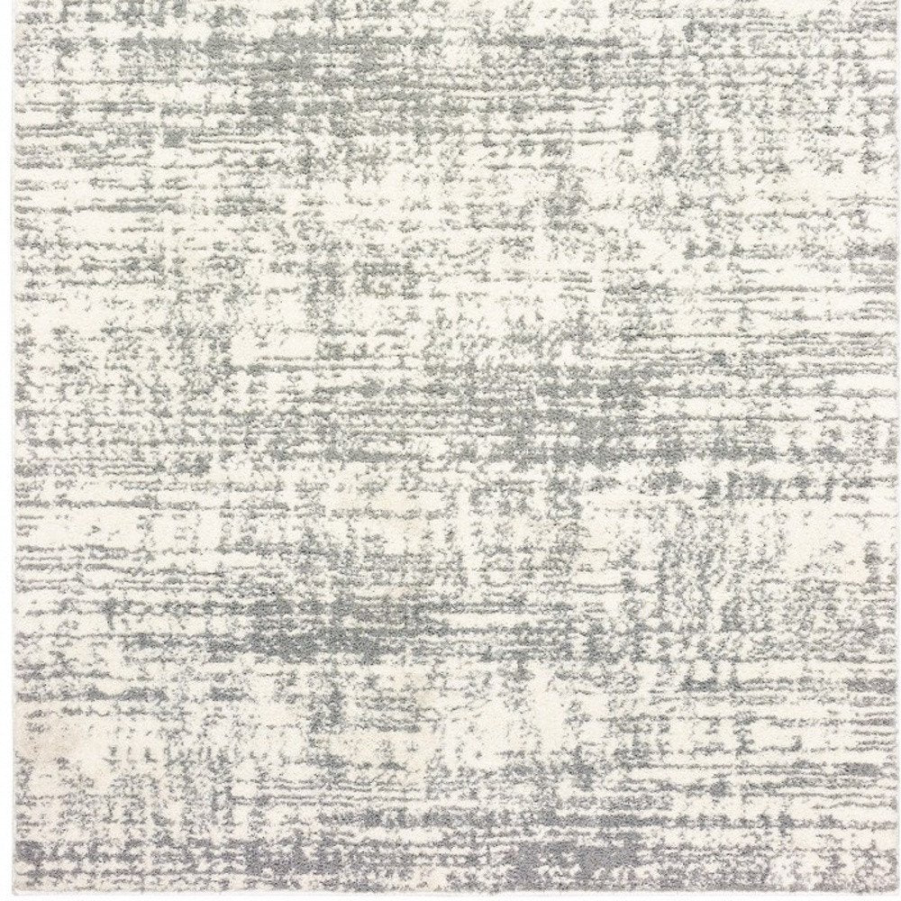 5' X 8' Ivory And Gray Abstract Strokes Area Rug