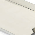 19" Silver Stainless Steel Serving Tray With Horn Handles