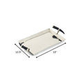 19" Silver Stainless Steel Serving Tray With Horn Handles
