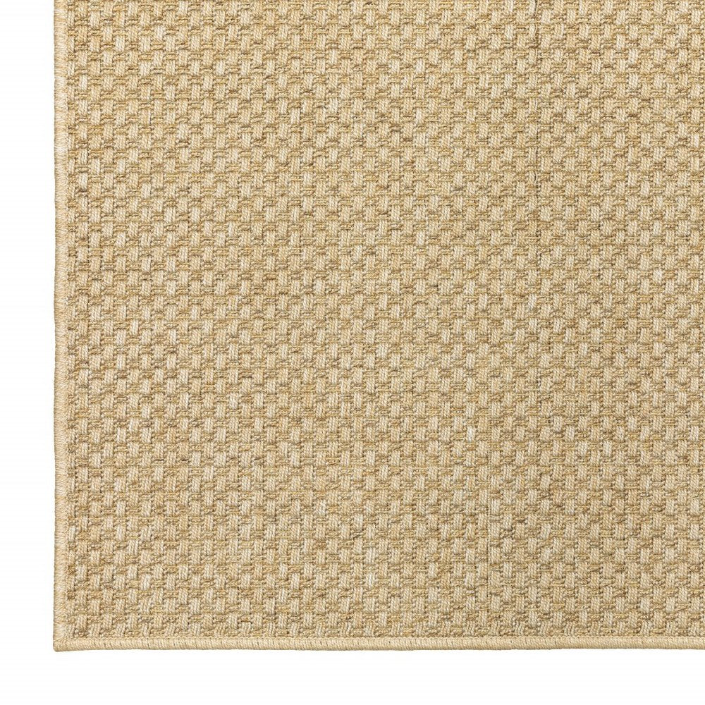 2' X 4' Beige Chevron Indoor Outdoor Area Rug