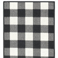8' Black And Ivory Indoor Outdoor Runner Rug