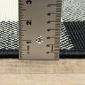 8' Black And Ivory Indoor Outdoor Runner Rug