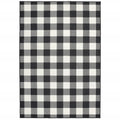 8' Black And Ivory Indoor Outdoor Runner Rug