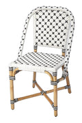 White And Brown Faux Rattan Dining Chair