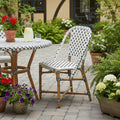 White And Brown Faux Rattan Dining Chair