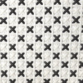 21" Black And White Woven Faux Rattan Outdoor Dining Chair