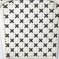 21" Black And White Woven Faux Rattan Outdoor Dining Chair