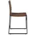 17" Brown and Black Faux Leather Side Chair
