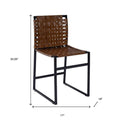 17" Brown and Black Faux Leather Side Chair