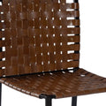 17" Brown and Black Faux Leather Side Chair