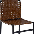 17" Brown and Black Faux Leather Side Chair