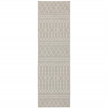 Gray and Ivory Indoor Outdoor Area Rug