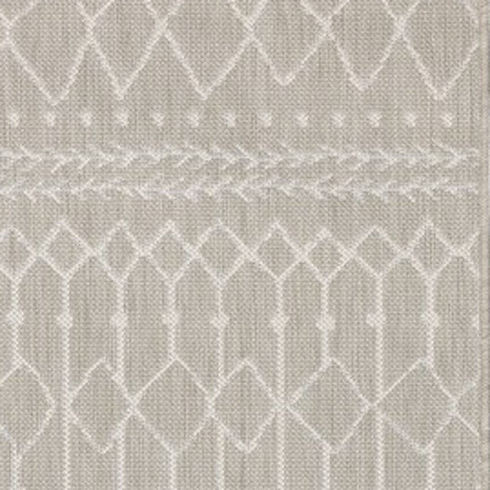 3' X 6' Gray And Ivory Indoor Outdoor Runner Rug