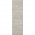 3' X 6' Gray And Ivory Indoor Outdoor Runner Rug