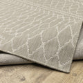 3' X 6' Gray And Ivory Indoor Outdoor Runner Rug
