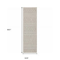 3' X 6' Gray And Ivory Indoor Outdoor Runner Rug