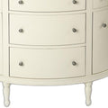 41" White Solid Wood Five Drawer Sideboard with Two Doors