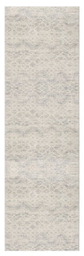 2' X 3' Ivory Distressed Ikat Pattern Scatter Rug