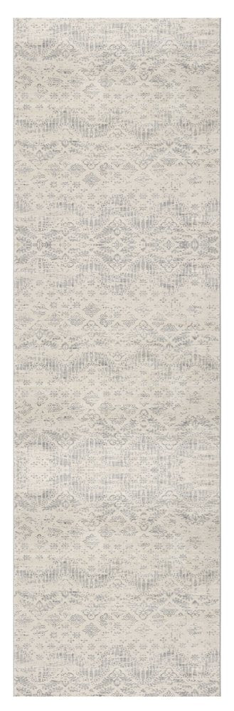 2' X 3' Ivory Distressed Ikat Pattern Scatter Rug