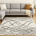8' X 11' Gray And Black Modern Abstract Area Rug