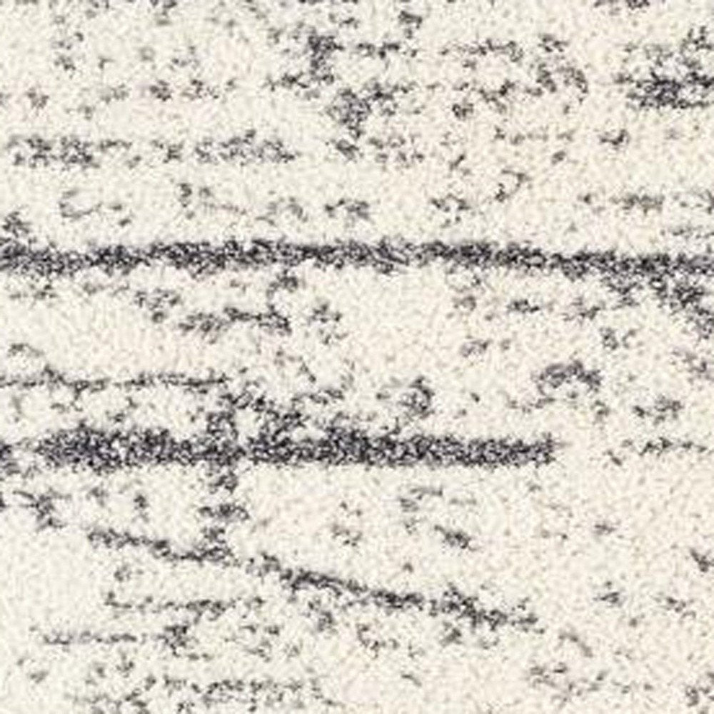 7' X 9' Gray and White Checkered Power Loom Distressed Area Rug