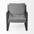 35" Gray and Black Fabric Lounge Chair