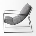 35" Gray and Black Fabric Wingback Chair