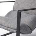35" Gray and Black Fabric Wingback Chair
