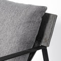 35" Gray and Black Fabric Wingback Chair