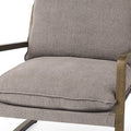 34" Gray and Brown Fabric Lounge Chair