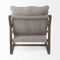 34" Gray and Brown Fabric Lounge Chair